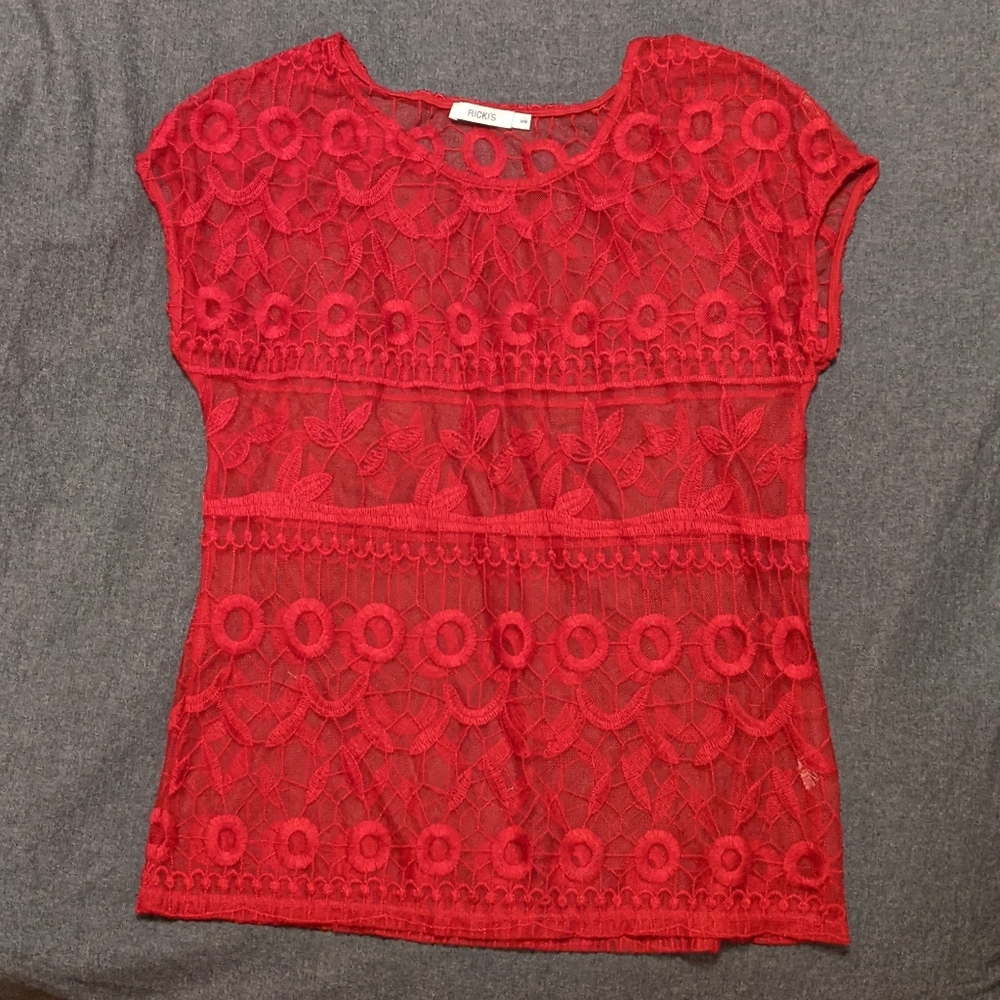 Red lace top size medium